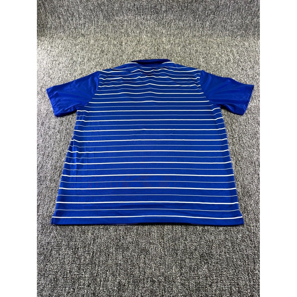 Nike Polo Chicago Cubs Mens XL Blue Striped Dri-Fit MLB Logo Shirt - Picture 13 of 16